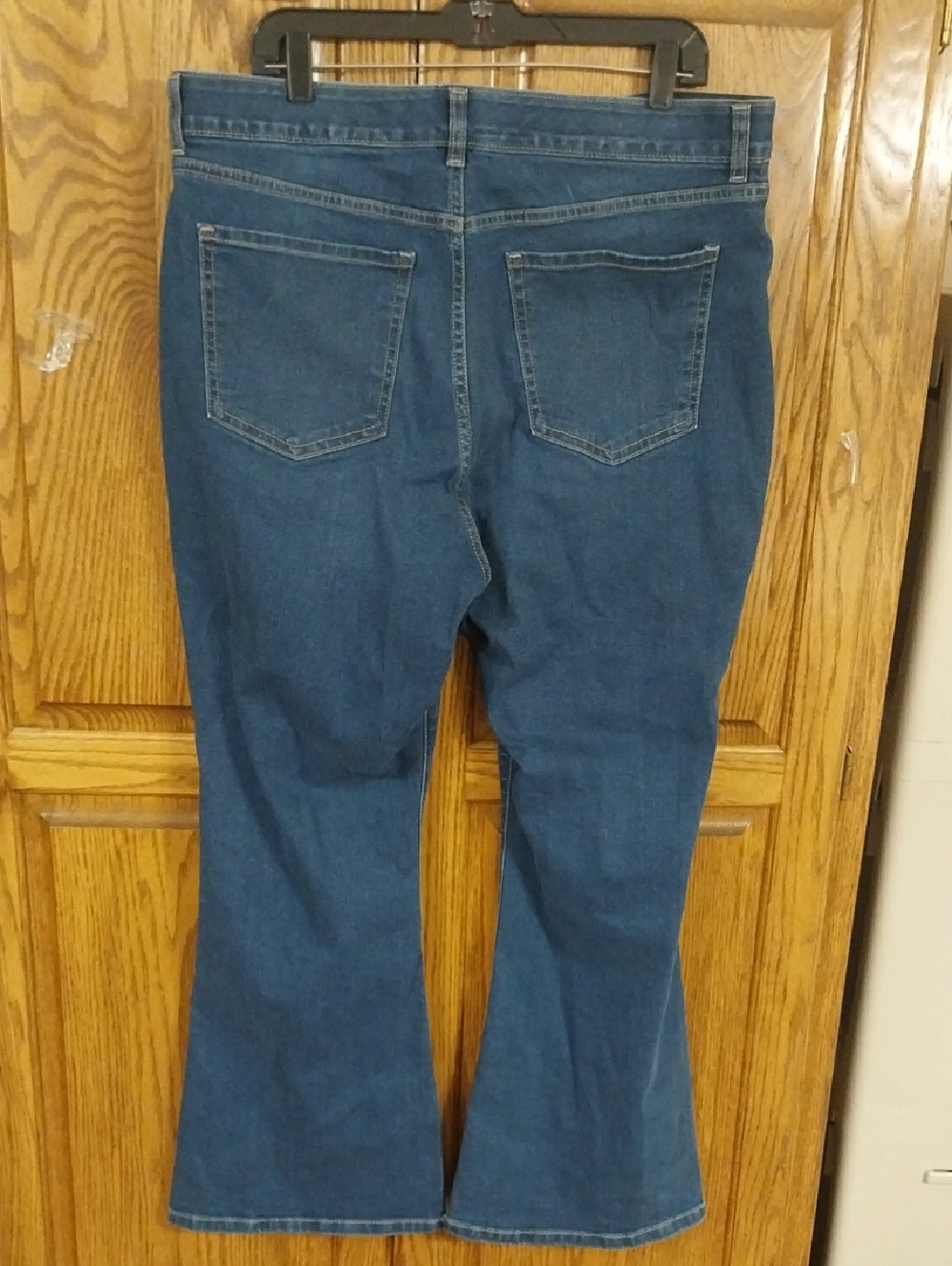 Flare Denim Jeans NWT Sz 18W Med Wash High-Rise Button Close Stretchy Retro Y2K - Picture 8 of 13